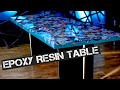 Table made of stickers and resin