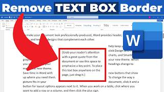 How to Remove Text Box Border in Word Document