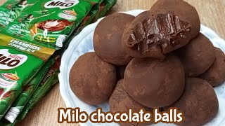 Milo chocolate balls recipe/Milo yema candy balls/Truffles chocolate/Taste of Pinas/Joe nell tv mix