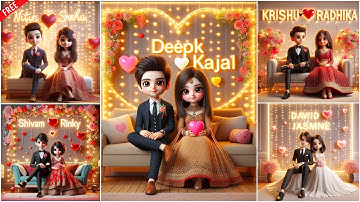 How To Create Couples Weeding Name Images | Valentine Day Bing image creator tutorial FREE | Bing Ai