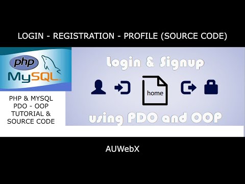 PHP Mysql OOP  PDO, Login Registration & Profile System