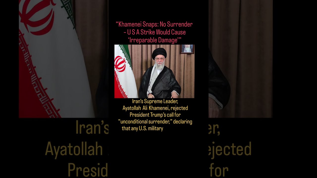 Khamenei Rejects Trump S Unconditional Surrender Demand Warns Of Irreparable Damage
