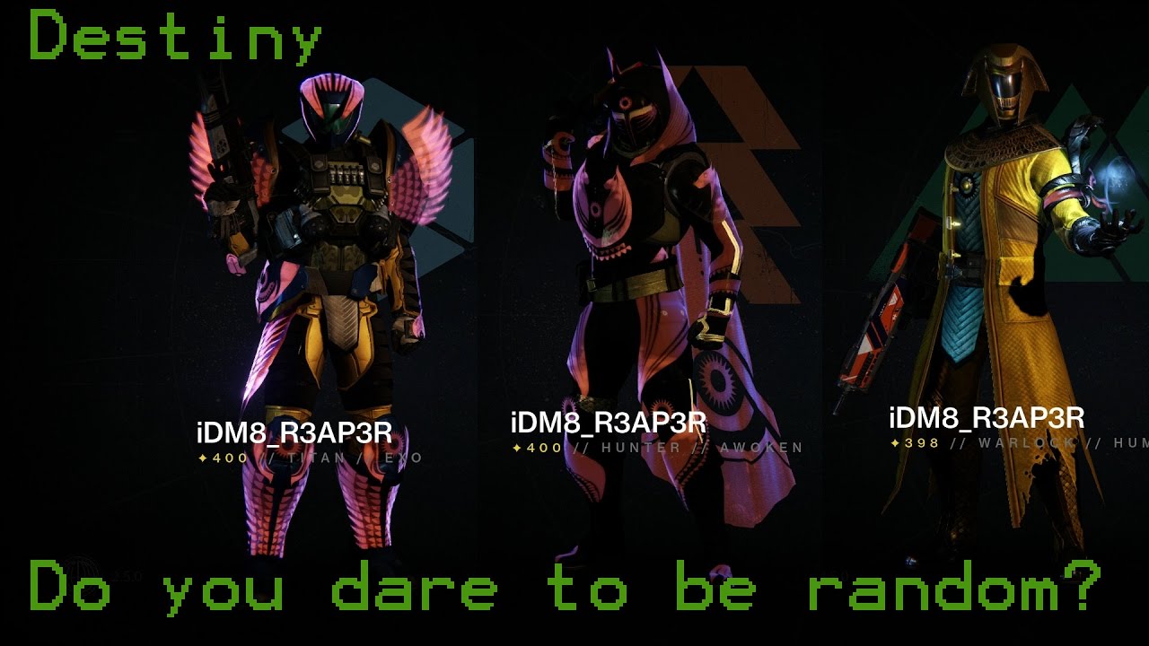 Destiny Google Item Manager Random Gear and Weapons. Do you dare to try?