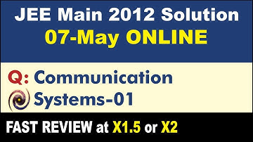 JEE Main Solution 2012 07 May Online | Communication Systems-01