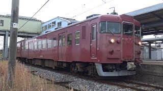 【4K】JR七尾線　普通列車413系電車　ｻﾜB11編成　羽咋駅発車