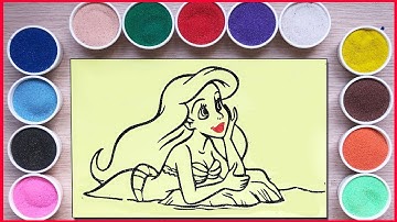 Đồ chơi tô màu tranh cát nàng tiên cá Ariel / Colored sand painting ariel mermaid toys (Chim Xinh)