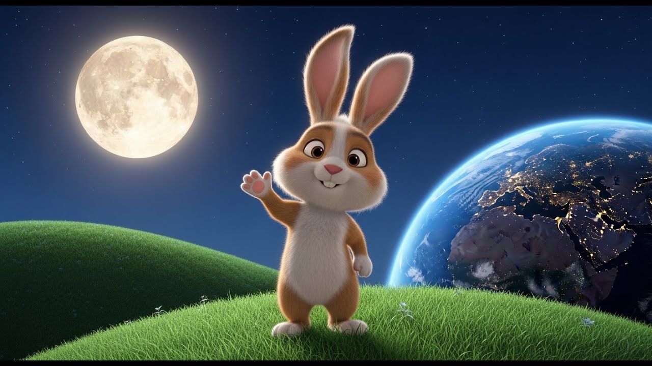 El conejito que saltó hasta la luna | Canción infantil y rima para