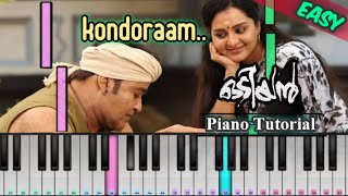 Kondoram Song - Odiyan | Lalettan | Malayalam Song | Piano Tutorial | Mobilepiano