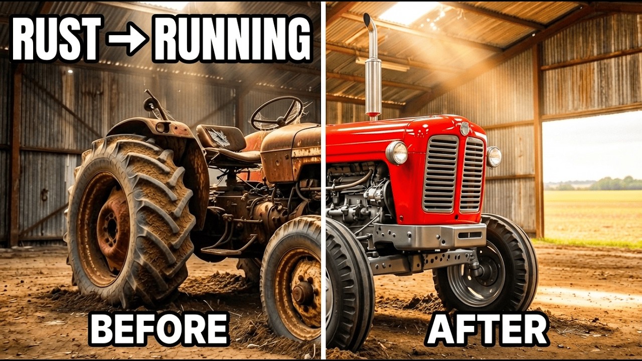 ASMR Restoration of an Abandoned Farm Tractor — From Rust to Revival