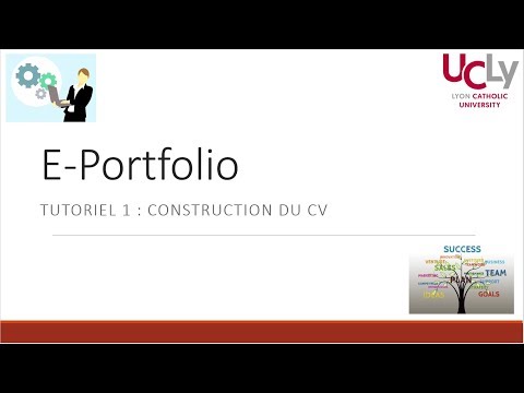 Tutoriel 1 pour la création de votre E-Portfolio sur Moodle (UCLY - Bachelor ESDES)