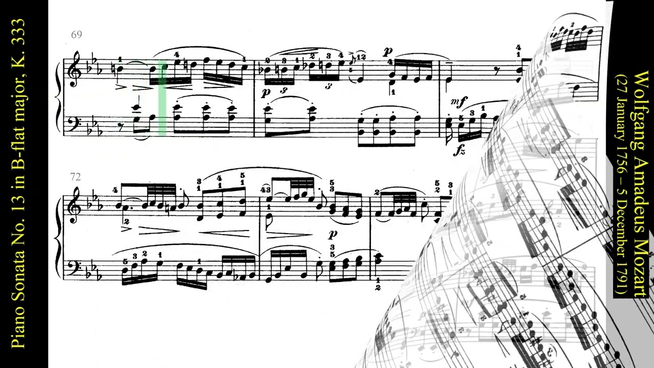 Piano Sonata No. 13 in B-flat major, K. 333. Wolfgang Amadeus