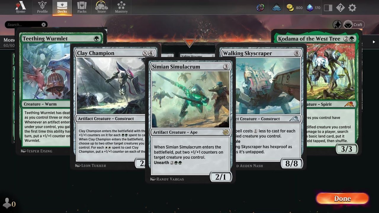 Mono-green Modified Artifact! MTG Arena Brothers' War standard deck