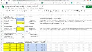 Using the Master Altitude, Heat, Humidity Conversion Workbook