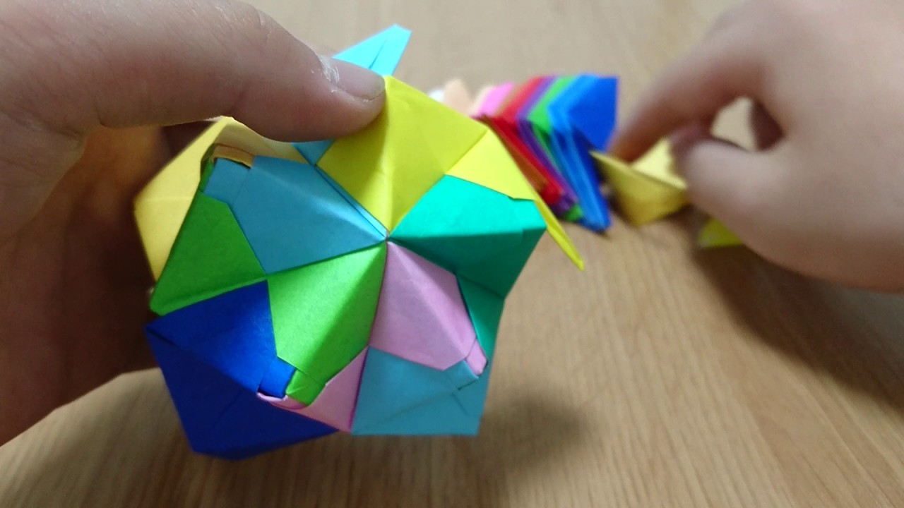 折り紙 くす玉 30枚 作ってみた Youtube