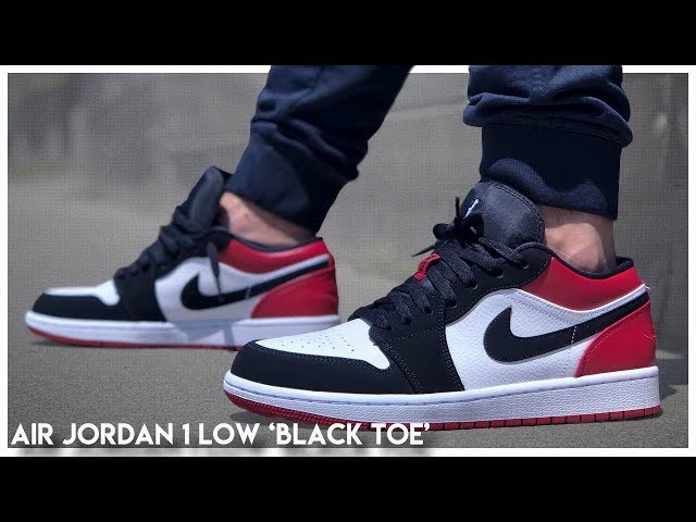 スニーカー Nike Air Jordan1 Low Black Toe 29cm Air Jordan 1 Low 'Black Toe' - YouTube