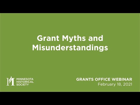 Grants Office Webinar: Grant Myths and Misunderstandings