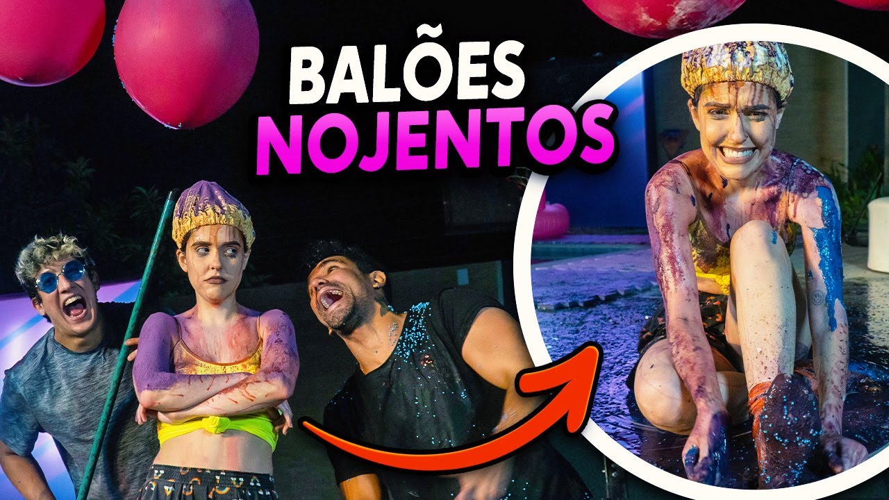 DESAFIO DOS BALÕES NOJENTOS À NOITE! FUNBABE SE SUJOU MUITO!