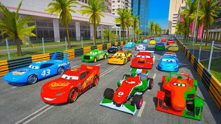 Race Disney Cars   Macau Grand Prix McQueen VS Francesco Bernoulli Chick Hicks The King& Friends