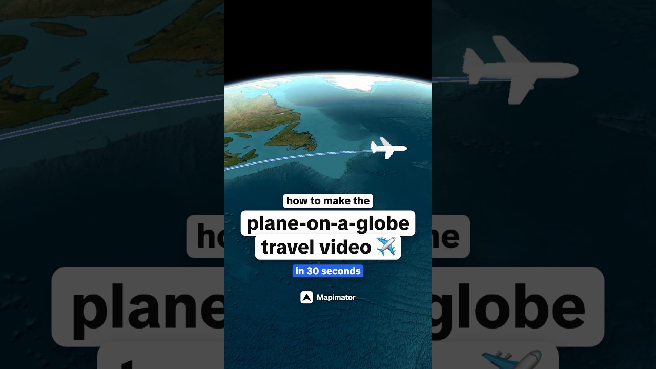 How to make the plane-on-a-globe travel video ✈️🌍  #travelreels #mapanimation