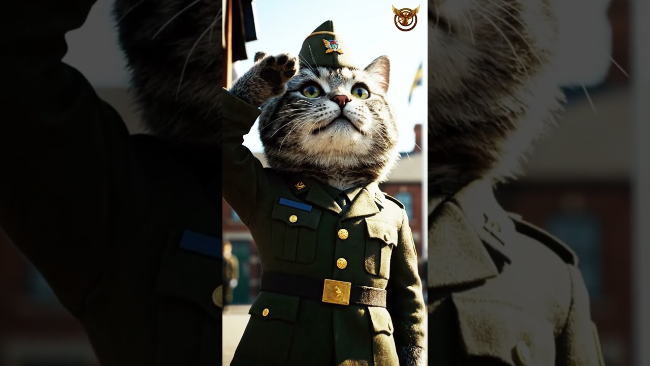 Salute From the Cutest Soldier Ever! 🐱🎖️  Brave Animal Moment 