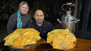 Настоящие чебуреки с мясом Старый Рецепт На костре  !