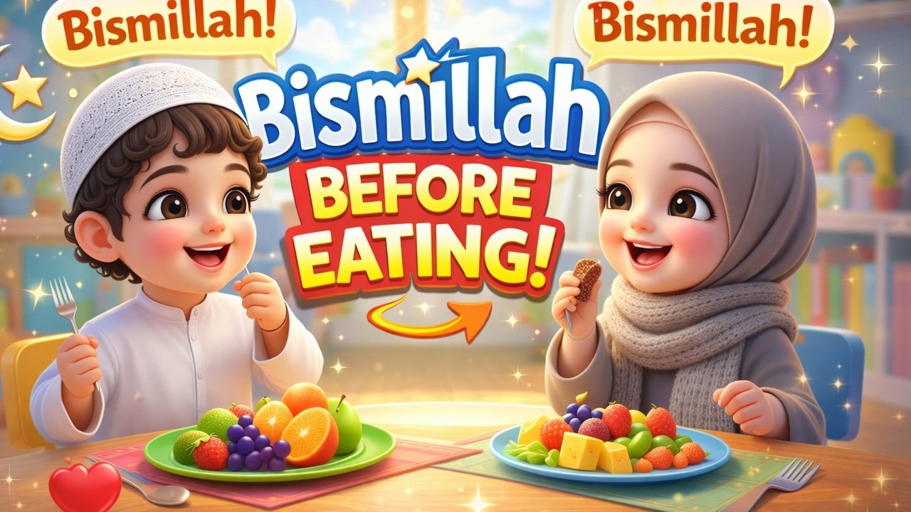 Bismillah Song for Kids 🌙 | Islamic Rhymes & Good Habits Song