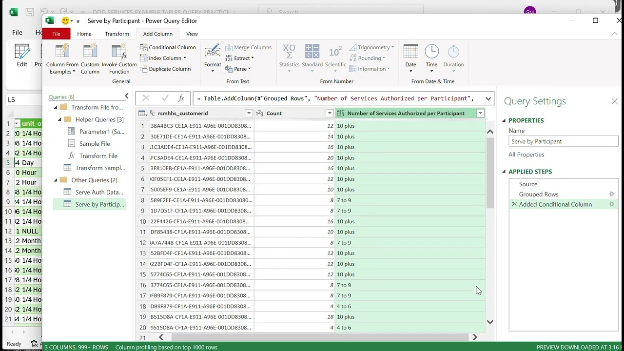 Video Services Per PT Power Query