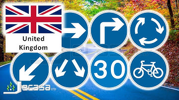 Mandatory Traffic-Road Signs in the United Kingdom (London, Birmingham, Manchester, Liverpool, UK)