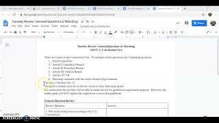 U.S. Constitution Test Review