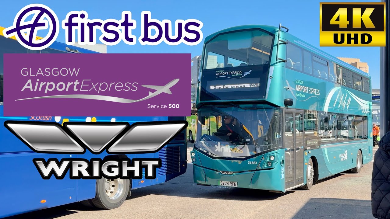 [First Bus Glasgow Airport Express: 500 City Centre to Airport GLA] Wright Streetdeck Electroliner
