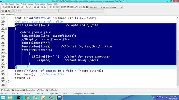 C++ program to count No  of Spaces in a file