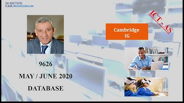 1- IGCSE ICT AS - PAER 2 - MAY / JUNE 2020 - DATABASE -  9626