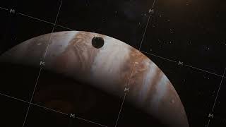 Realistic 3D animation of Jupiter and its moon