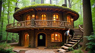 I Built This Forest Cabin Alone No Power Tools, Just Hand Tools