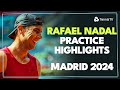 Rafael nadal practices on his madrid return   madrid 2024