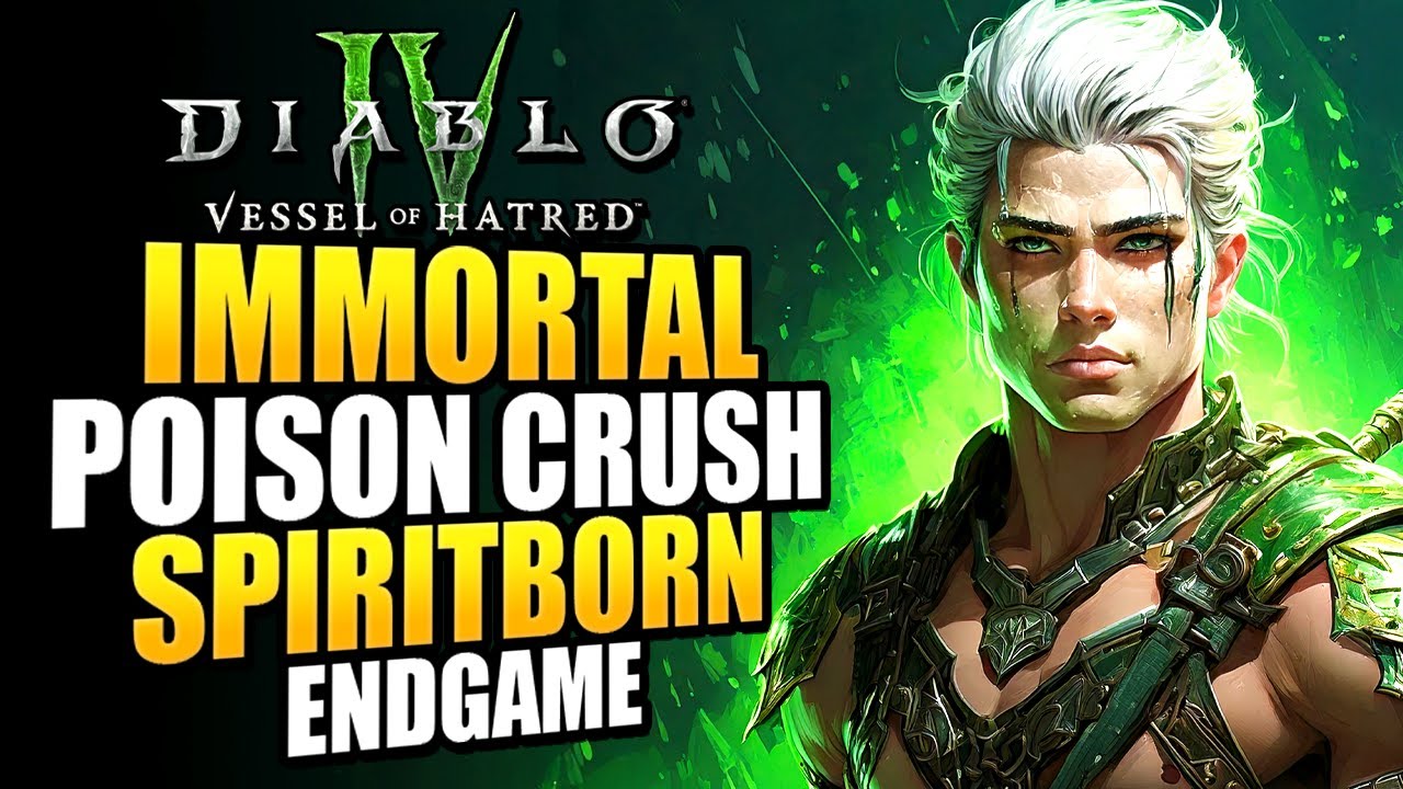 Diablo 4 Best Spiritborn Endgame Build for Season 9 - Poison CRUSH - EASY T4