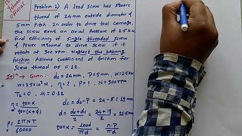 Numerical on Power Screw