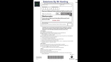 Edexcel - iAL Mathematics - Mechanics - Paper M2 - October 2021 - Solutions By Mr Harding