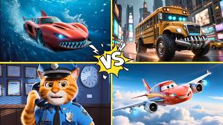 WHO WINS? MONSTER SCHOOL BUS EATER vs MCQUEEN | TILES HOP GAMEPLAY #215