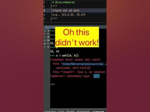 Be a Senior Python Developer: Create Set of Sets by Frozenset - YouTube
