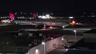 Delta A330-300, N424DX, 3/6/2026. Engine spool up at Huntsville International Airport