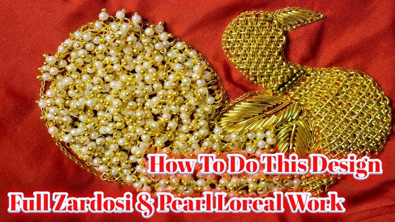 How To Do Full Zardosi And Pearl Loreals Peacock Designs Work In Aari Embroidery Nakshatra Designers