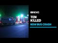 10 people die in NSW Hunter Valley crash after bus rolls off roundabout | ABC News