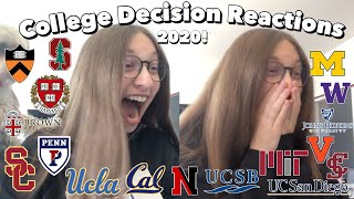COLLEGE DECISION REACTIONS 2020! (Stanford, Harvard, MIT, Princeton, UPenn, USC, +13 more) | IVY DAY