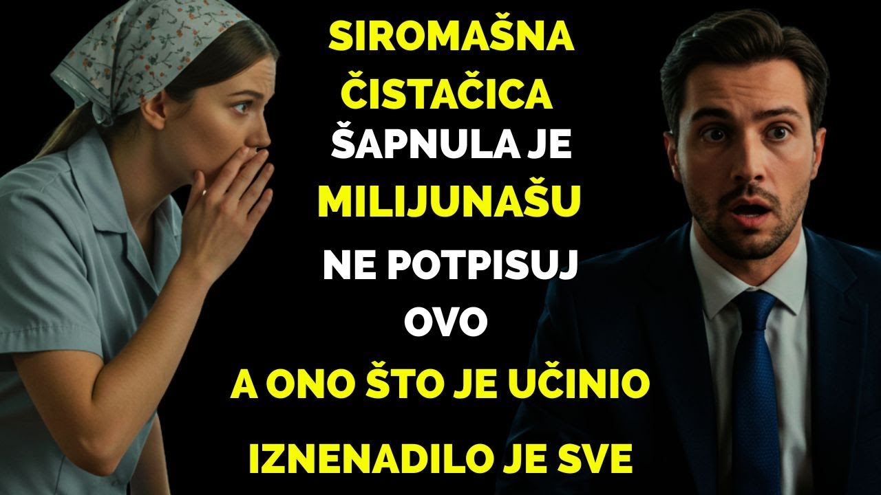 Siromašna čistačica šapnula je milijunašu: 