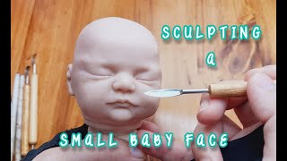 Sculpting a mini Baby Face (Reborn Baby Doll) in polymer clay, Baby Yosuany Tutorial Timelapse (1/4)