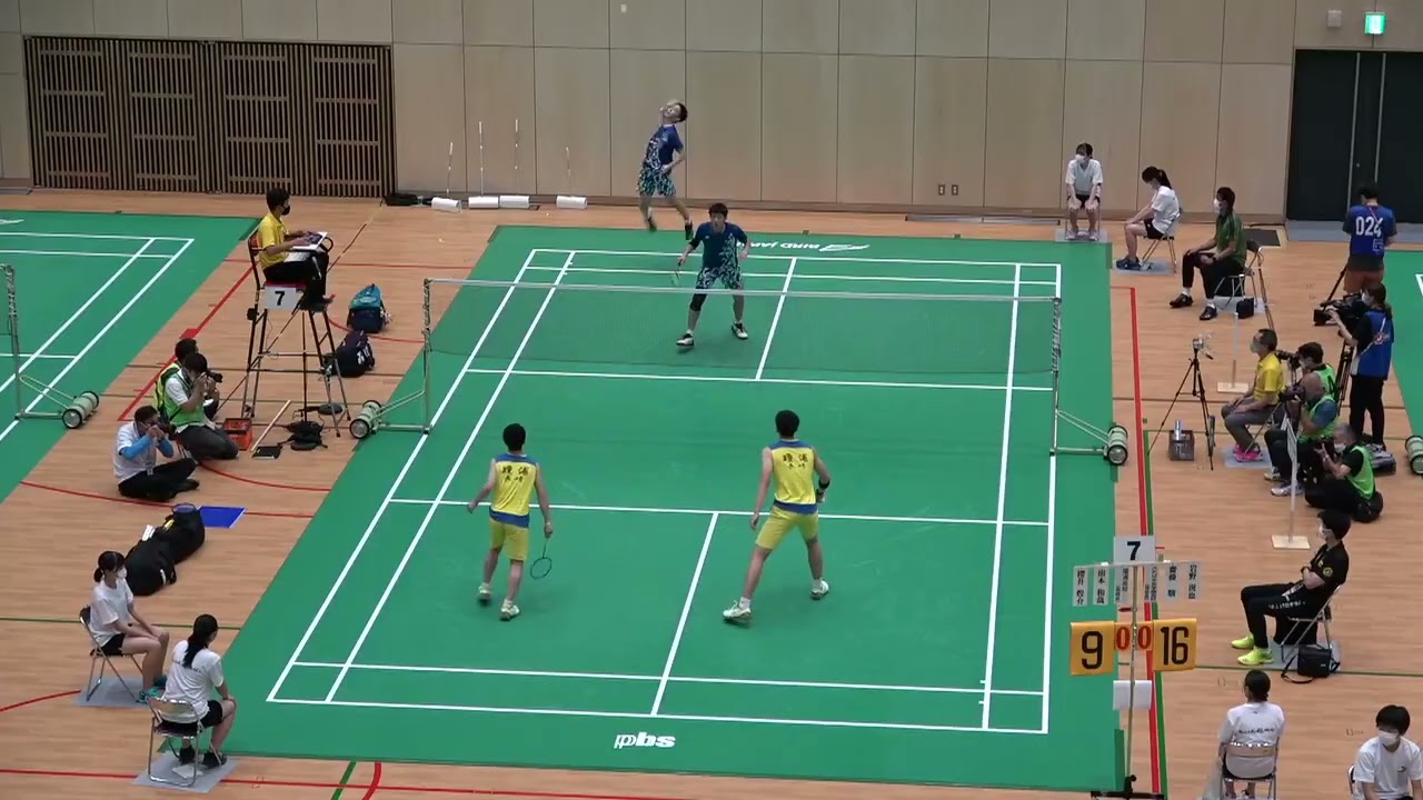 2022年IH バドミントン 男子ダブルス 準決勝 岩野滉也・齋藤駿 ふたば未来学園(福島) vs 櫻井煌介・南本和哉 瓊浦(長崎)