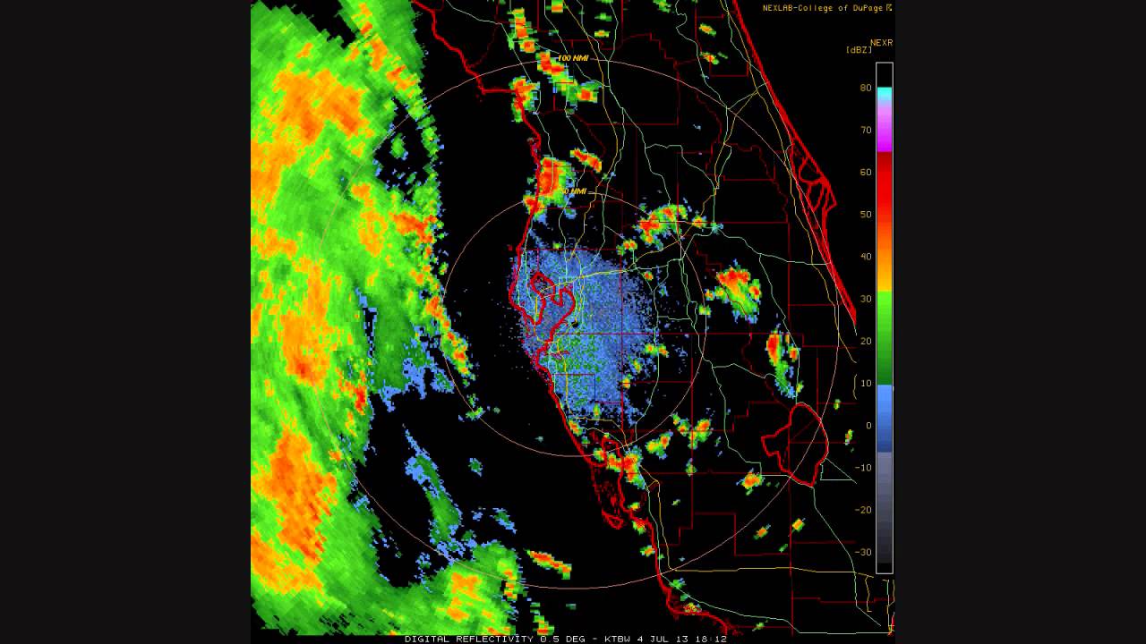 Doppler Radar KTBW Ruskin Florida radar loop July 4 2013 YouTube