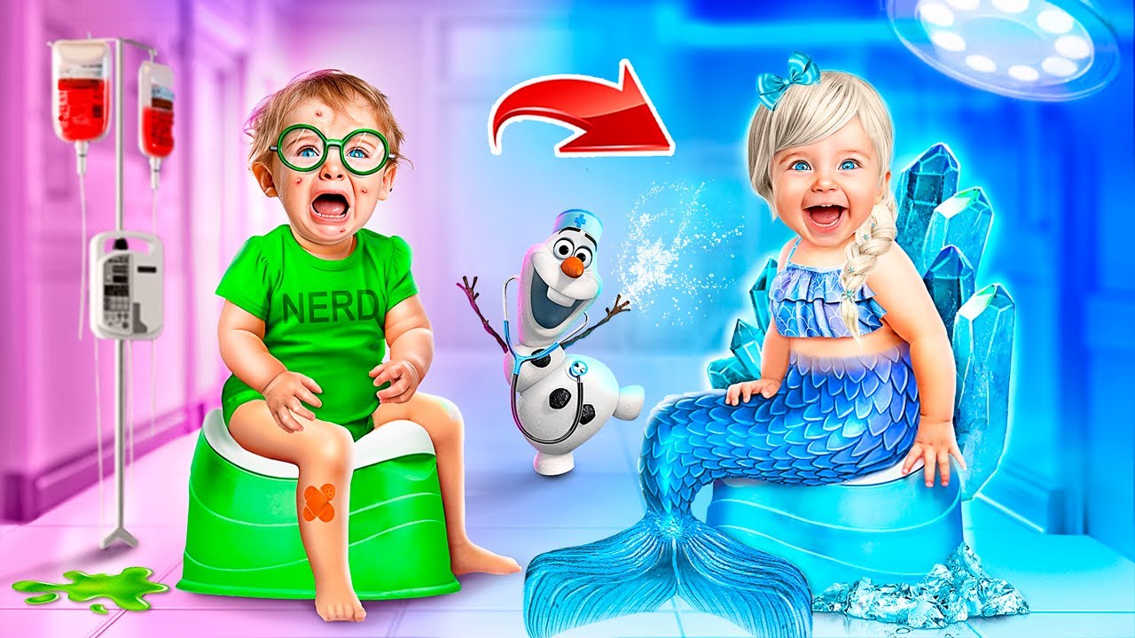 Hôpital La Reine des Neiges! Comment Devenir une Sirène des Glaces