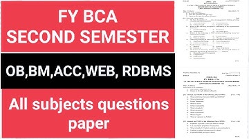 Fy BCA second semester previous year questions paper 2019 pattern
